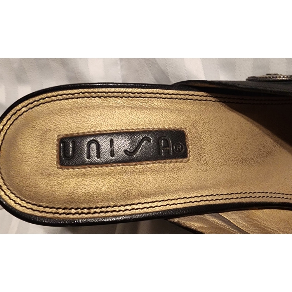 Unisa Leather Mules Heels Black Leather Closed Toe - Picture 10 of 10